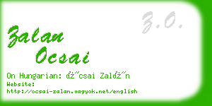 zalan ocsai business card